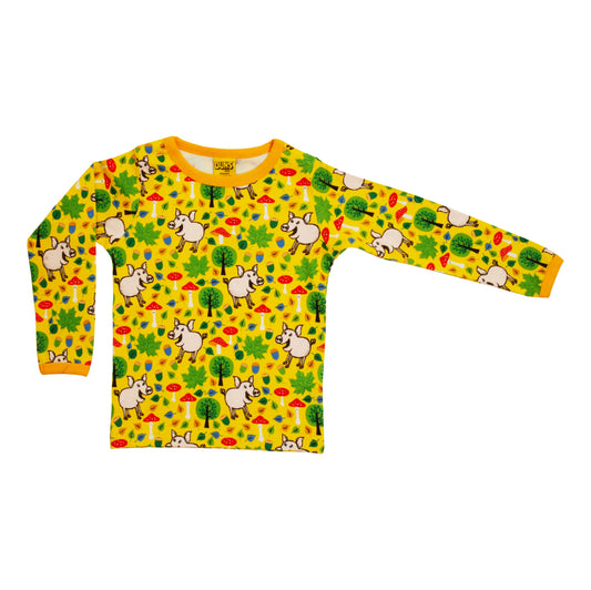 [DUNS Sweden] Long Sleeve Tops- Pigs and Acorns Citrus Yellow