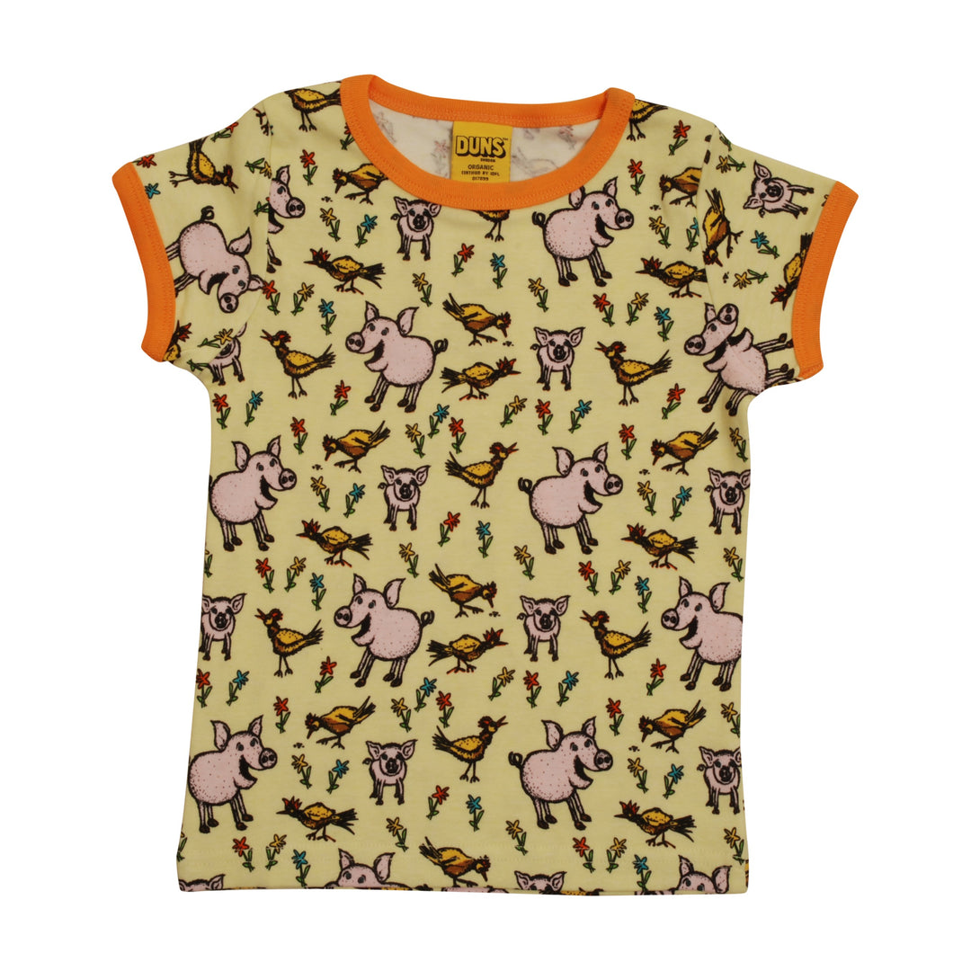 [DUNS Sweden] Short Sleeve Tops- Pigs and Chicks Green