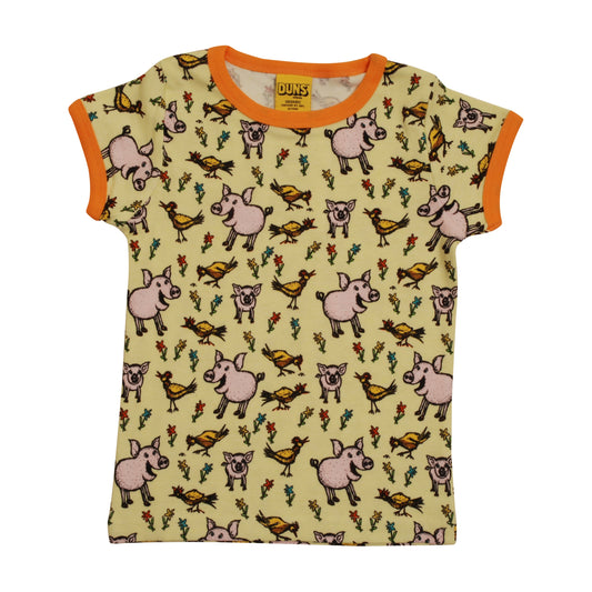 [DUNS Sweden] Short Sleeve Tops- Pigs and Chicks Green