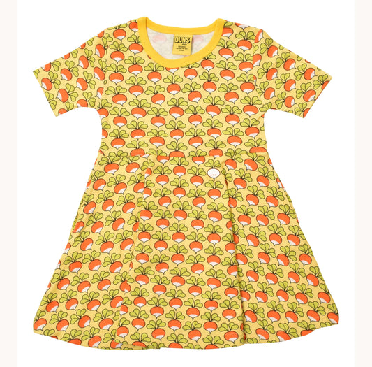 [DUNS Sweden]Short Skater Dress -Radish Sunshine Pale Yellow