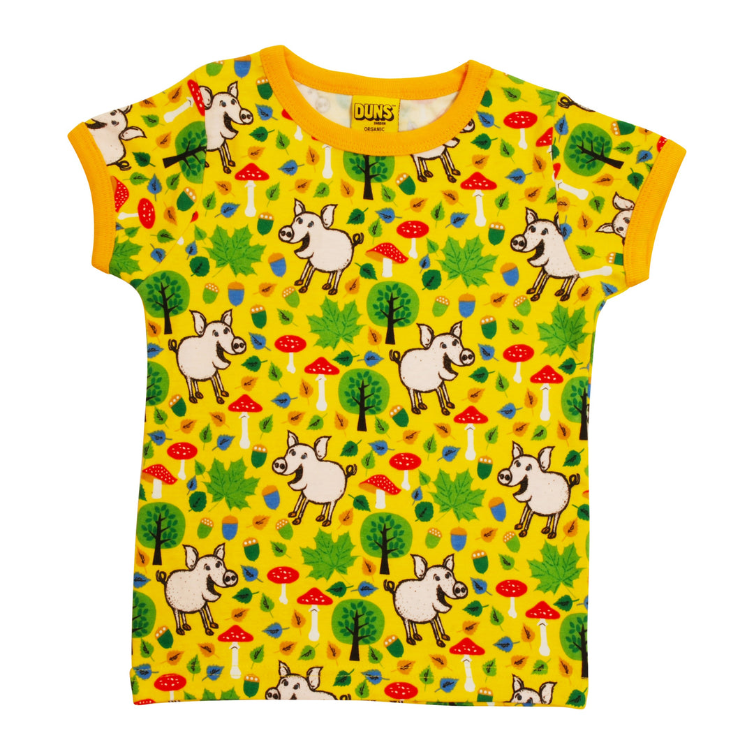 [DUNS Sweden] Short Sleeve Tops- Pigs and Acorns Citrus Yellow
