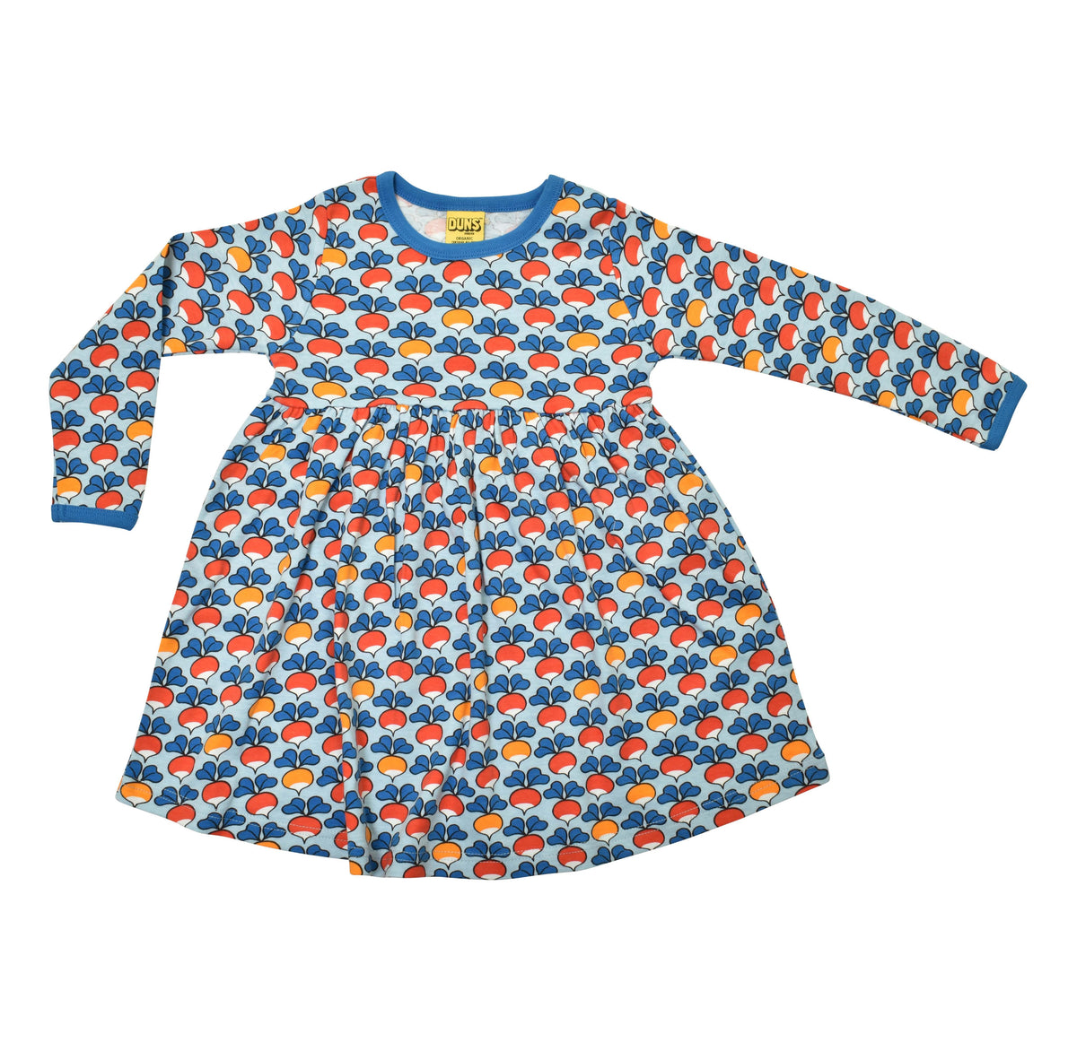[DUNS Sweden] LS Gather Dress -Multi Radish Blue