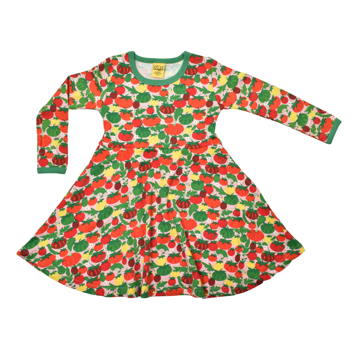 [DUNS Sweden] LS Gather Dress -Tomatoes Pink