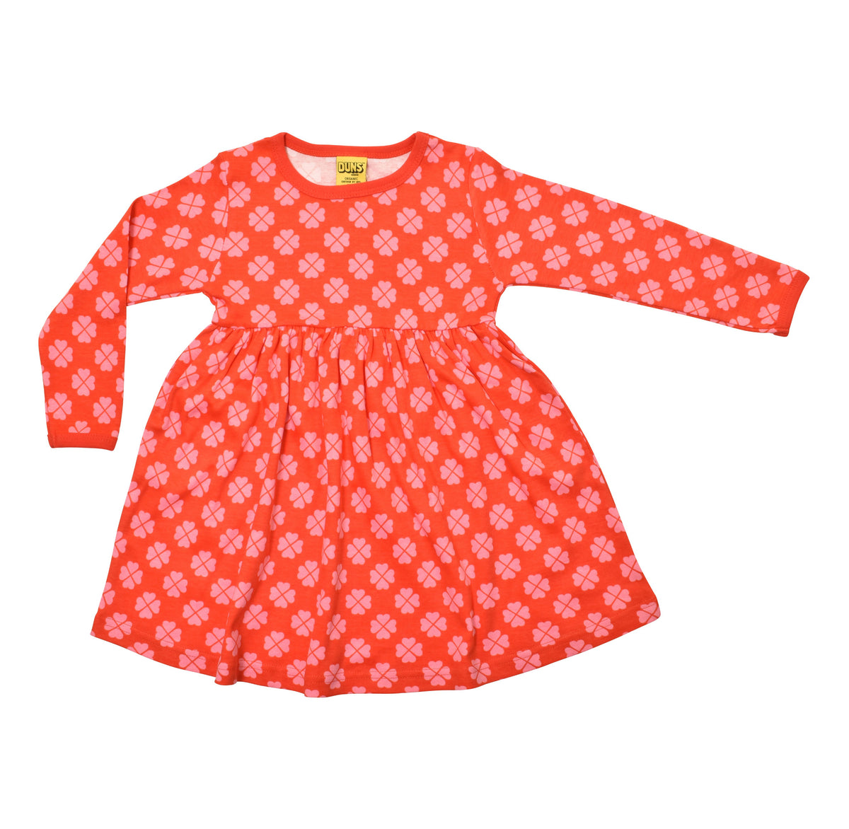 [DUNS Sweden] LS Gather Dress - Clover Red Pink