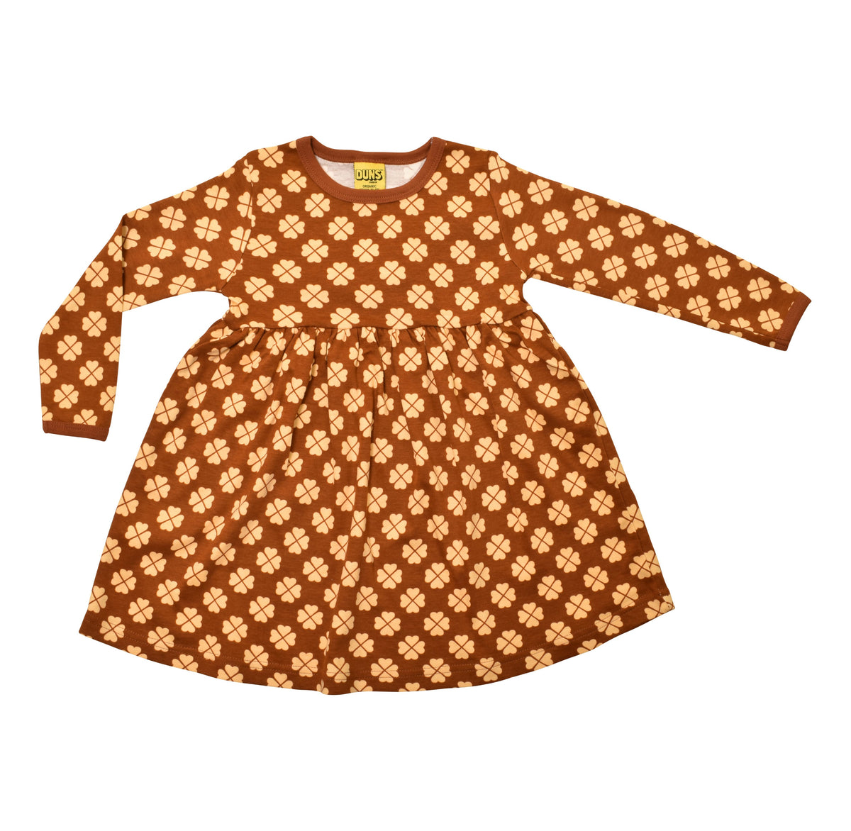 [DUNS Sweden] LS Gather Dress - Clover Brown