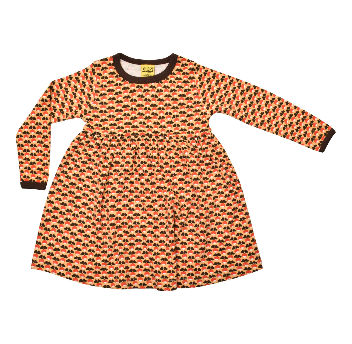 [DUNS Sweden] LS Gather Dress -Mini Radish Light Brown
