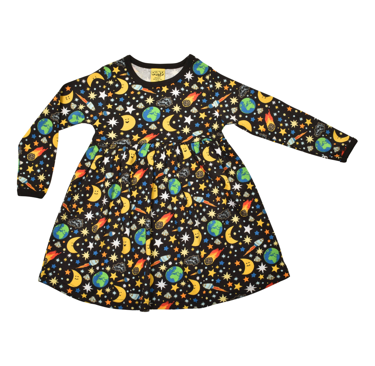 [DUNS Sweden] LS Gather Dress -Mother Earth Black