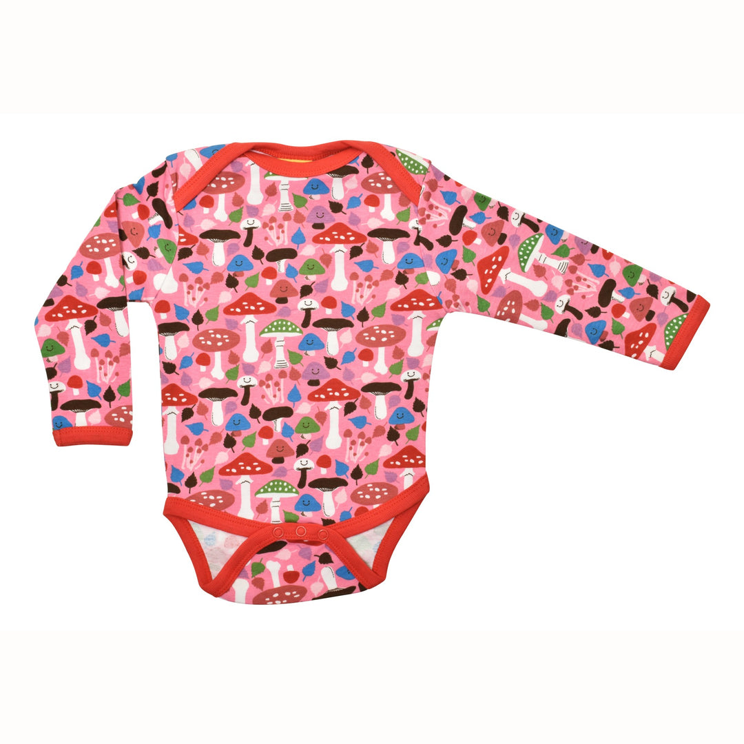 [DUNS Sweden]Long Sleeve Napneck Body - Mushrooms Pink