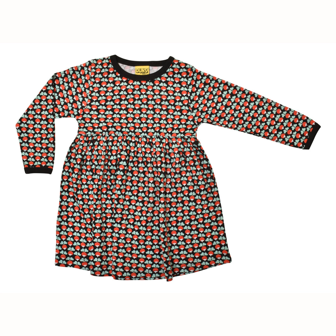 [DUNS Sweden] LS Gather Dress - Mini Radish Black