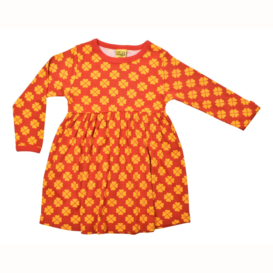 [DUNS Sweden] LS Gather Dress - Clover Pompeian Red