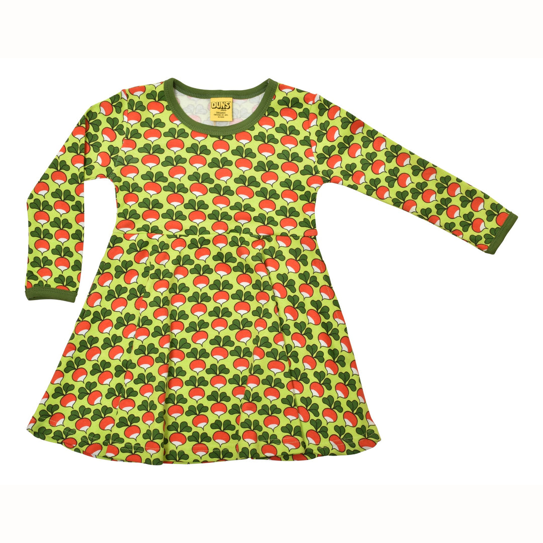 [DUNS Sweden] LS Gather Dress - Radish Tender Shoots Green