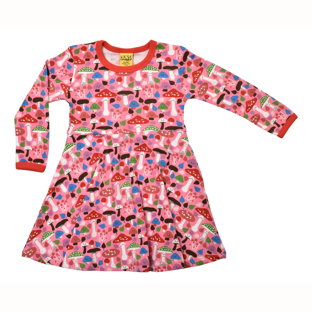 [DUNS Sweden] LS Skater Dress - Mushrooms Pink