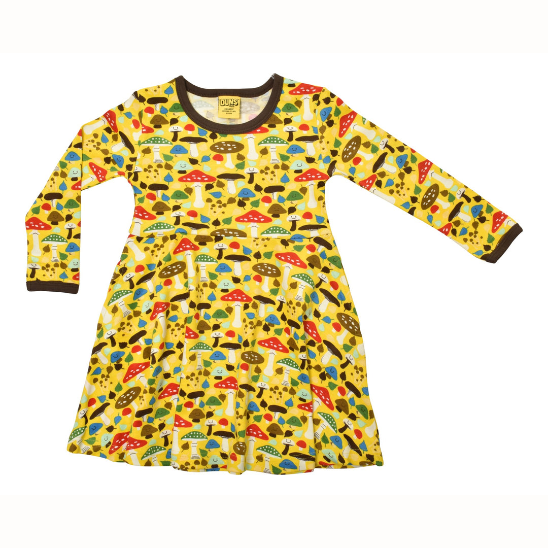 [DUNS Sweden] LS Skater Dress - Mushrooms Yellow