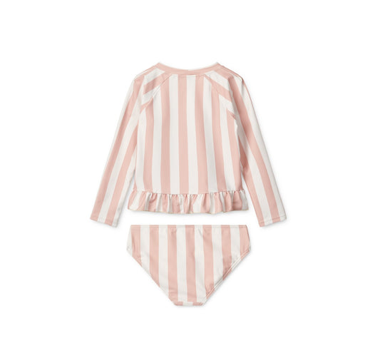 [Liewood] Dagny Swim Set - Y/D Stripe Sorbet Rose / Creme