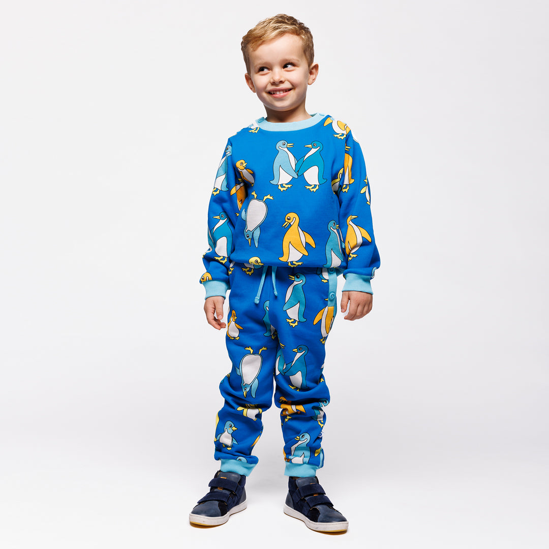 [Smafolk] Dayton Sweatpants With Penguins - Brilliant Blue