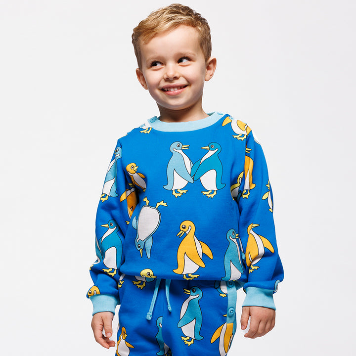 [Smafolk] Dayton Sweatshirt With Penguins - Brilliant Blue