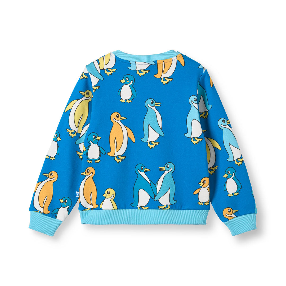[Smafolk] Dayton Sweatshirt With Penguins - Brilliant Blue