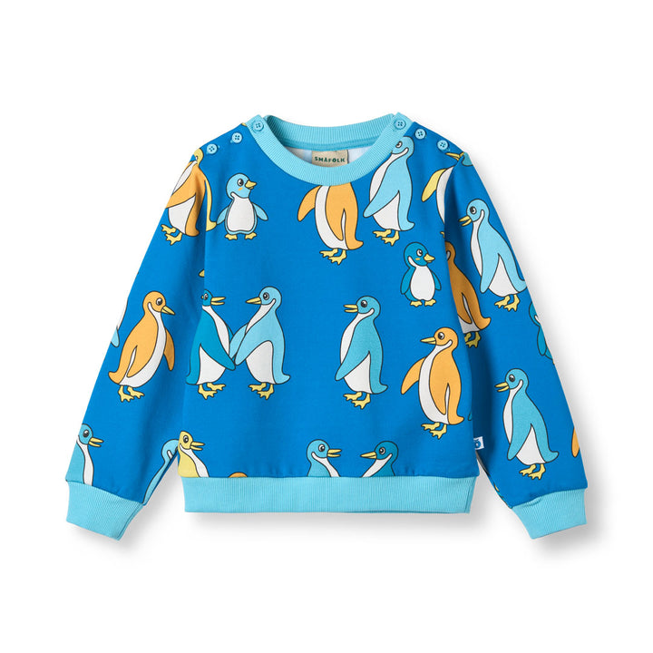 [Smafolk] Dayton Sweatshirt With Penguins - Brilliant Blue