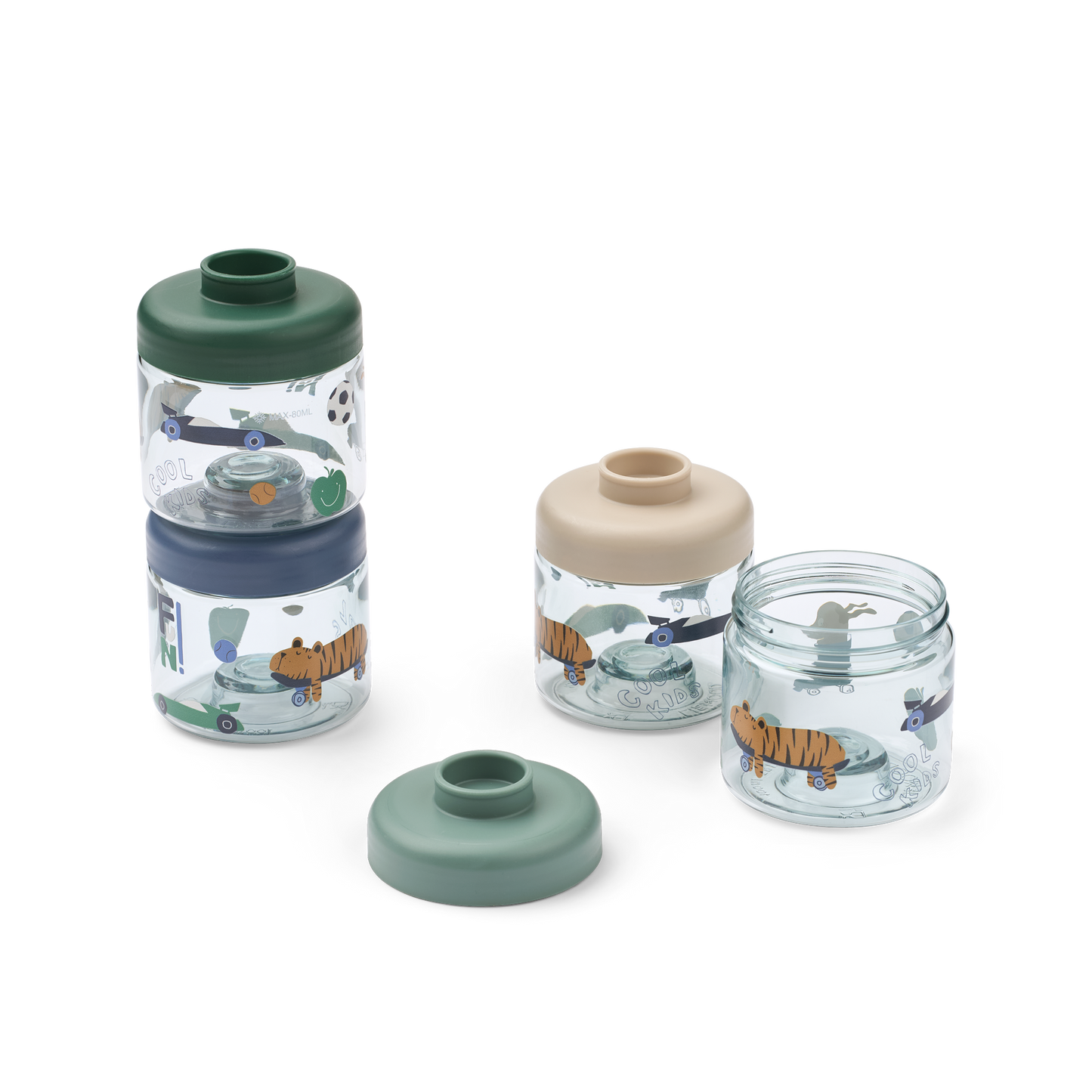 [Liewood] Dominique Baby Food Boxes 4-Pack - Beach Blue