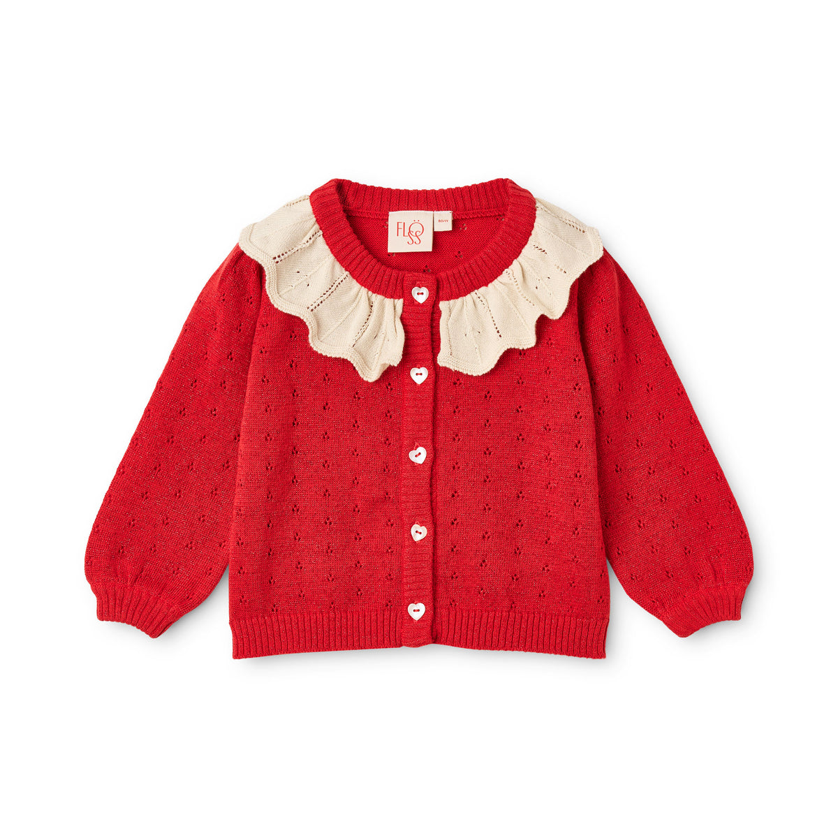 [Floss]Dora Cardigan - Poppy Red Glitter