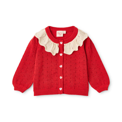 [Floss]Dora Cardigan - Poppy Red Glitter