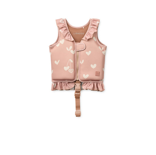 [Liewood] Dove Swim Vest With Frill - Sweethearts / Pale Tuscany