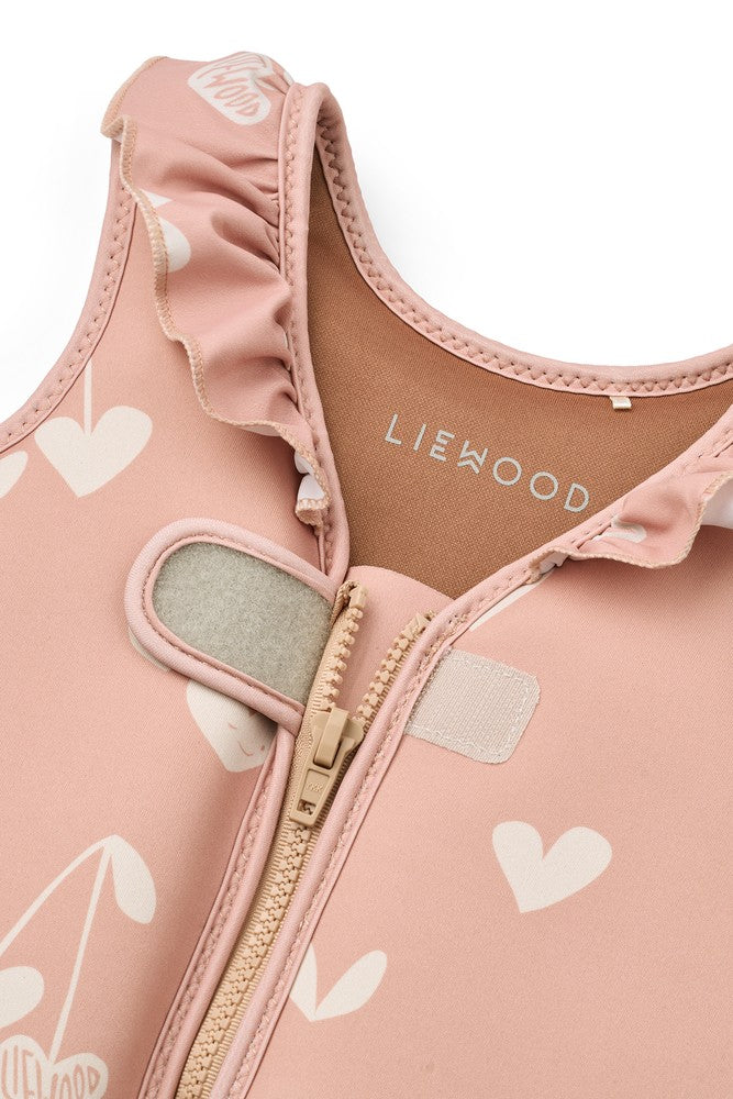 [Liewood] Dove Swim Vest With Frill - Sweethearts / Pale Tuscany