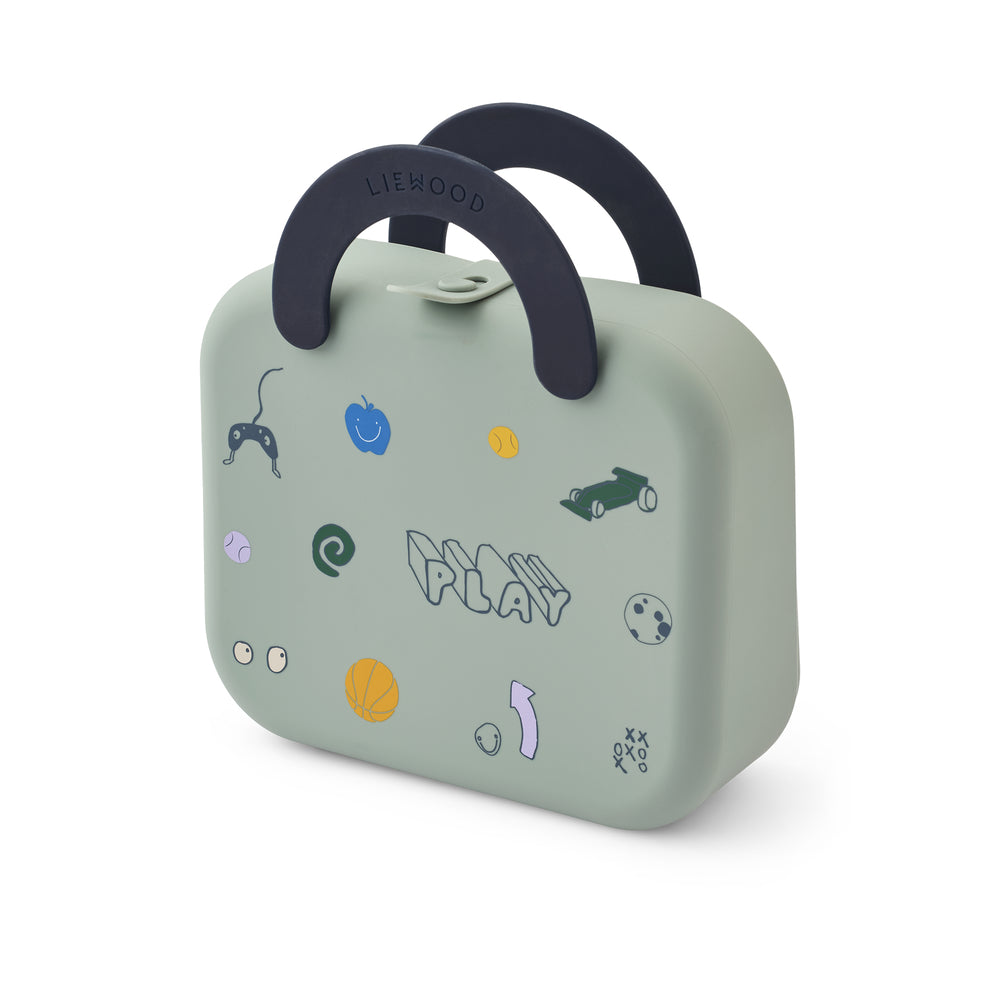 [Liewood]Elara Foldable Lunchbox - Play/Dusty Peppermint