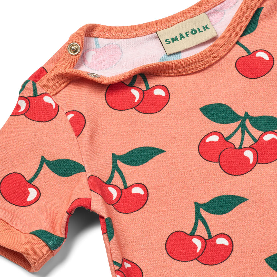 [Smafolk] Elstar ShortSleeved Baby Body With Cherry - Warm Blush