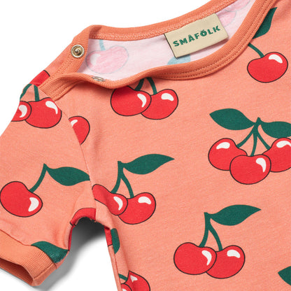 [Smafolk] Elstar ShortSleeved Baby Body With Cherry - Warm Blush
