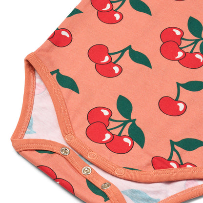 [Smafolk] Elstar ShortSleeved Baby Body With Cherry - Warm Blush