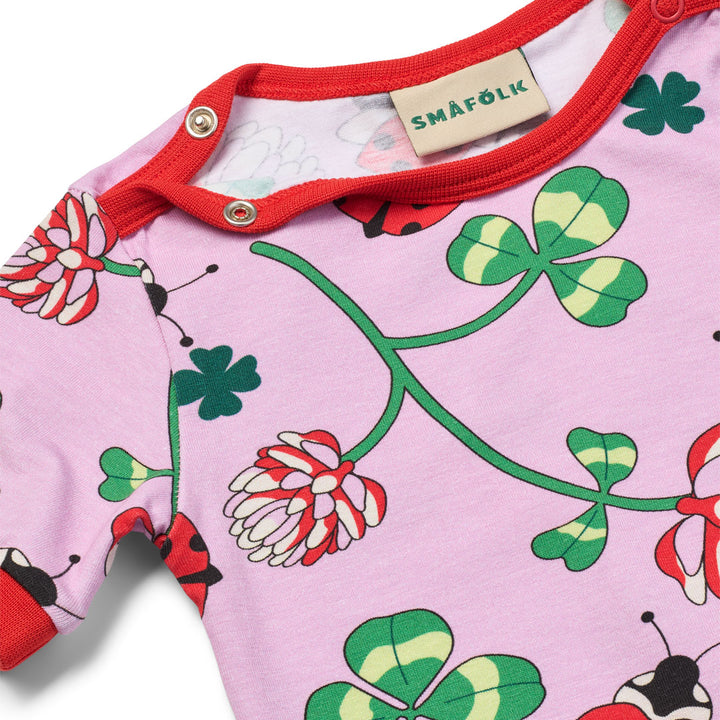 [Smafolk] Elstar ShortSleeved Baby Body With Ladybug - Blush Cream