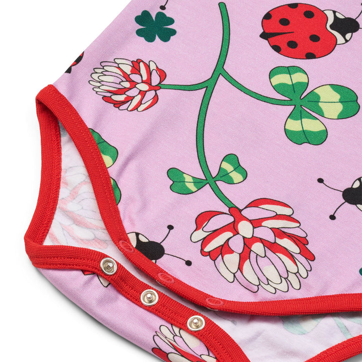 [Smafolk] Elstar ShortSleeved Baby Body With Ladybug - Blush Cream