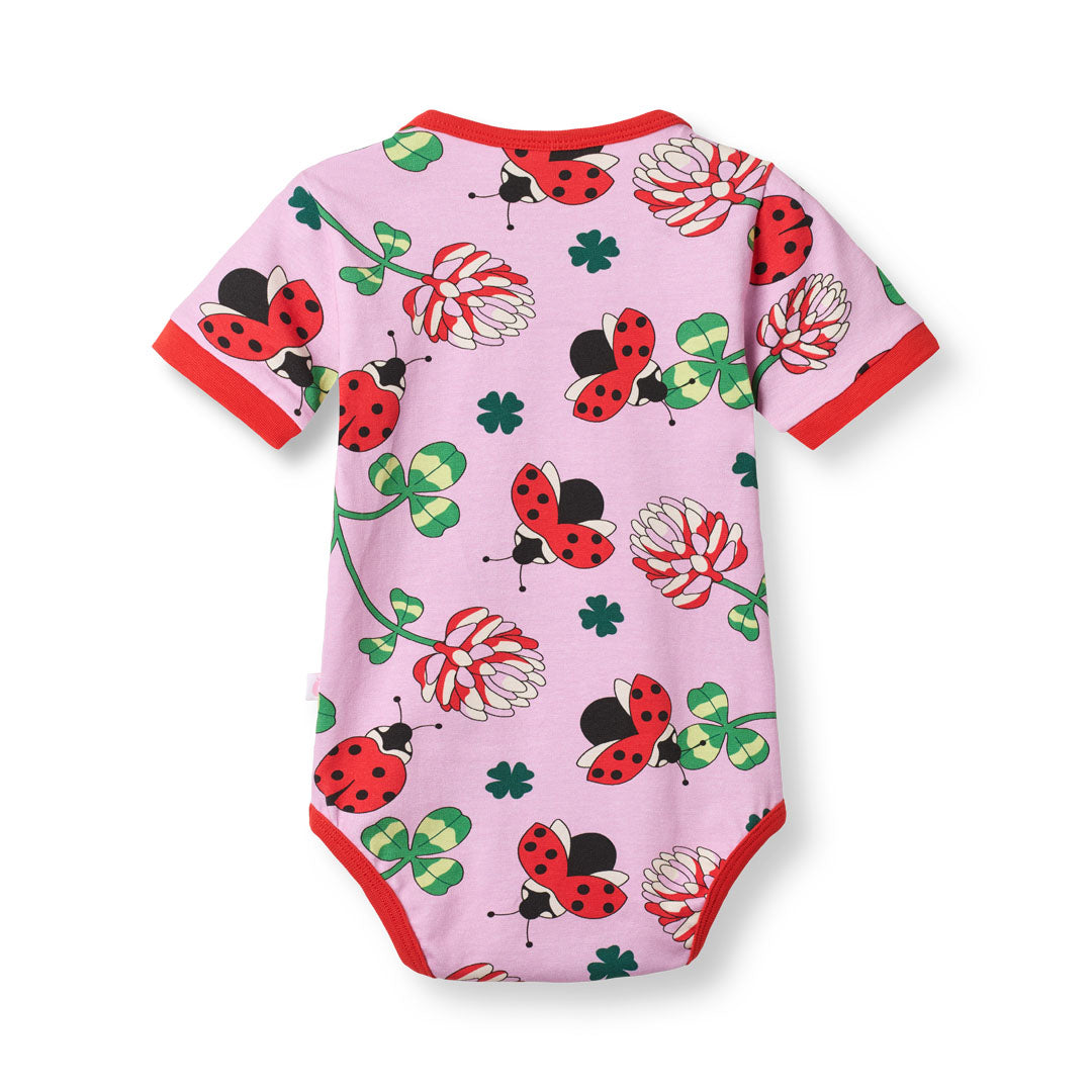[Smafolk] Elstar ShortSleeved Baby Body With Ladybug - Blush Cream