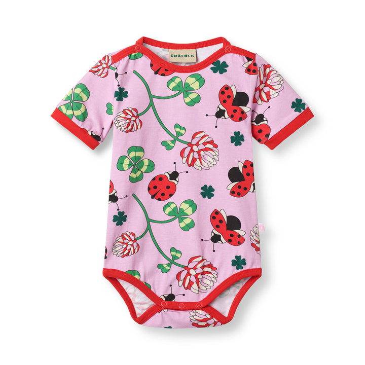 [Smafolk] Elstar ShortSleeved Baby Body With Ladybug - Blush Cream