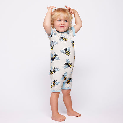 [Smafolk] Elstar Short Sleeved Romper With Bees - Vanilla