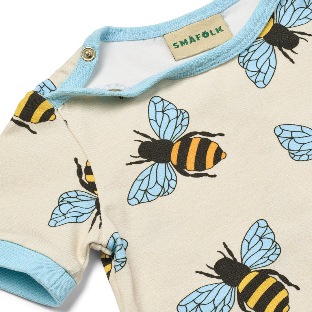 [Smafolk] Elstar Short Sleeved Romper With Bees - Vanilla