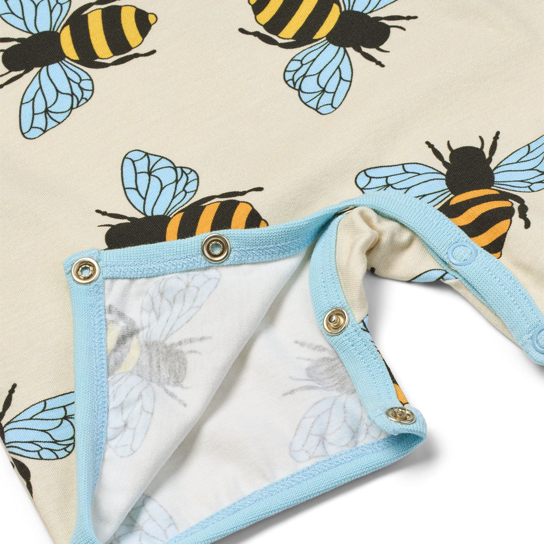 [Smafolk] Elstar Short Sleeved Romper With Bees - Vanilla