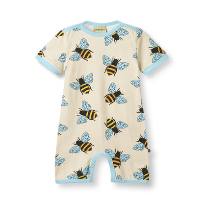 [Smafolk] Elstar Short Sleeved Romper With Bees - Vanilla