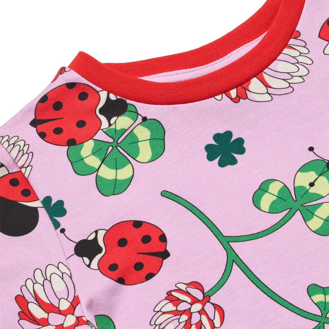 [Smafolk] Elstar Short- Sleeved T-shirt Dress With Ladybugs - Blush Cream