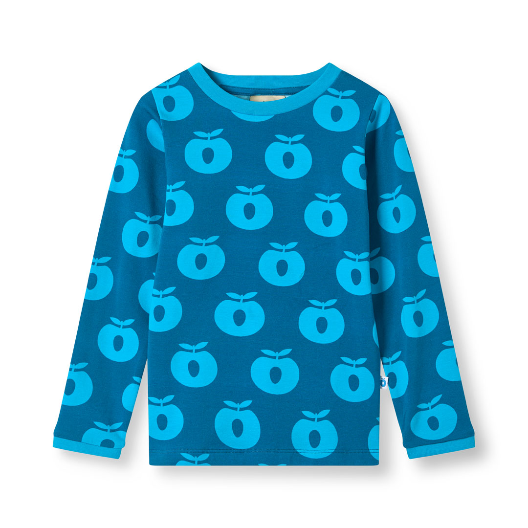[Smafolk] Long Sleeve With Apple - Vivid Blue