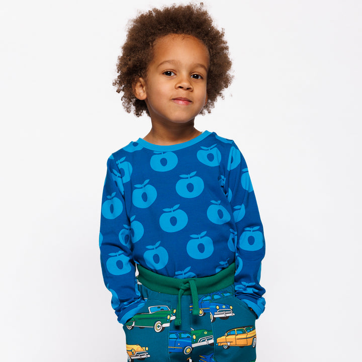 [Smafolk] Long Sleeve With Apple - Vivid Blue