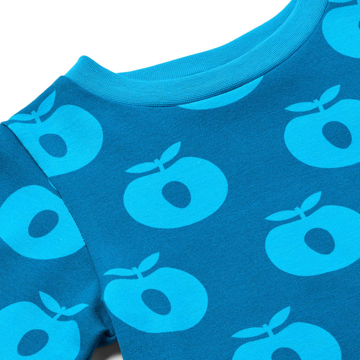 [Smafolk] Long Sleeve With Apple - Vivid Blue