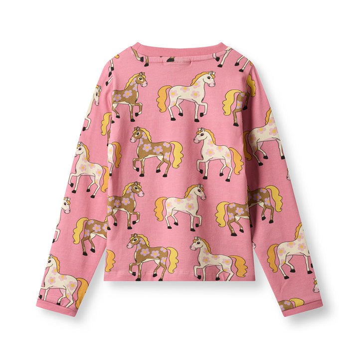 [Smafolk] Elstar Long - Sleeved Top With Horses - Sea Pink
