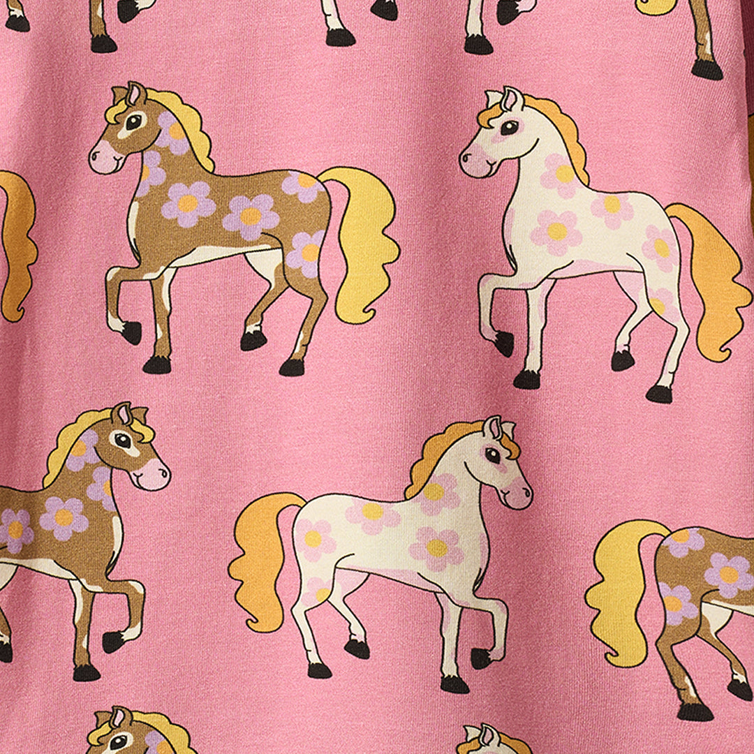 [Smafolk] Elstar Long - Sleeved Top With Horses - Sea Pink