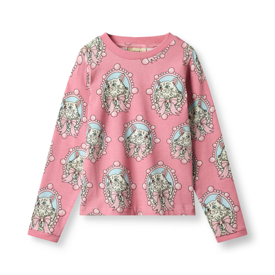 [Smafolk] Elstar Long Sleeved Top With Cats - Blush Cream