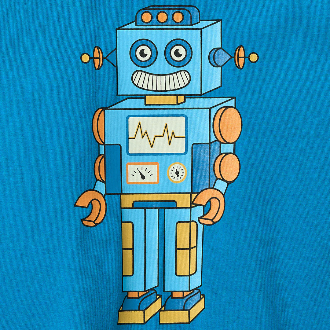 [Smafolk] Elstar Long Sleeve Shirt With Robot - Tropic Wave