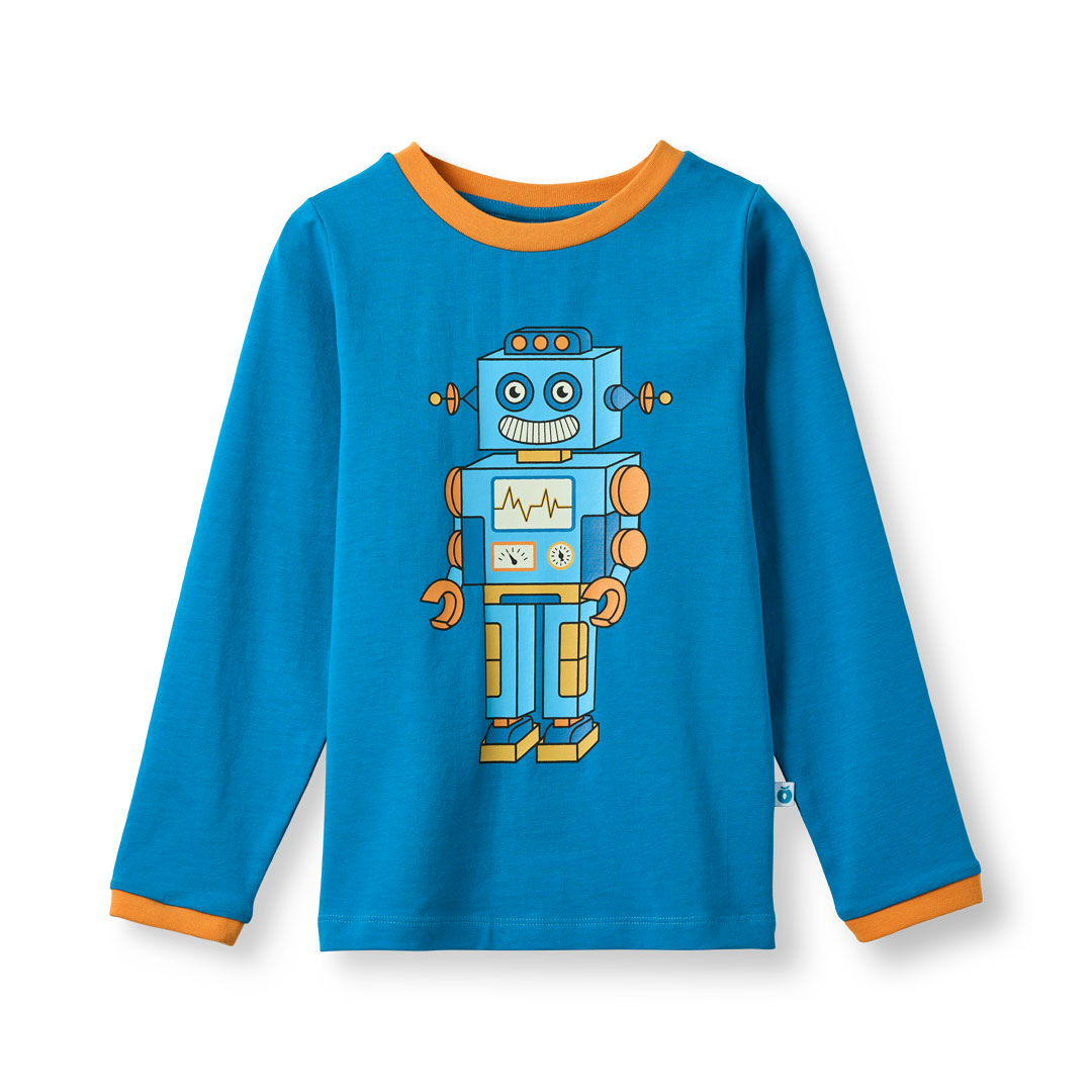 [Smafolk] Elstar Long Sleeve Shirt With Robot - Tropic Wave