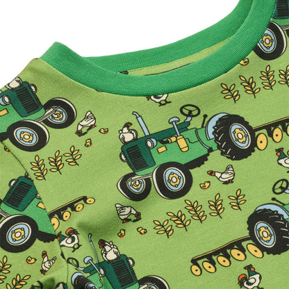 [Smafolk] Elstar Long Sleeved Top With Tractor -Fern