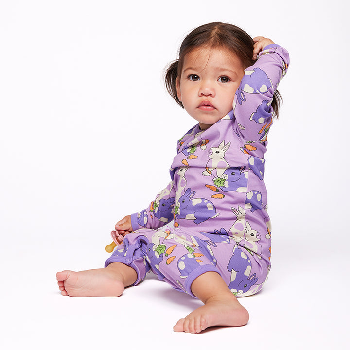 [Smafolk] Elstar Long Sleeved Baby Suit With Hares - Floral